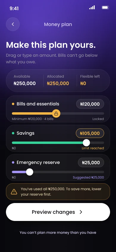 Limit reached: all 250,000 used, lower your reserve first to save more